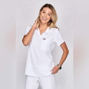 TWO Figs White Scrub Tops